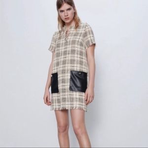 Zara Tweed Shift Dress Sz S